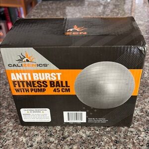 Calzenics Silver Anti Burst Fitness Ball with Pump, 45cm, NEW